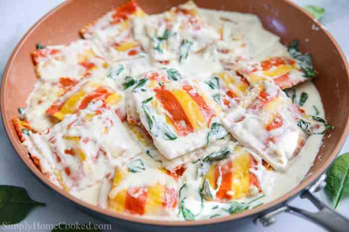 Recipe for lobster ravioli with cream sauce