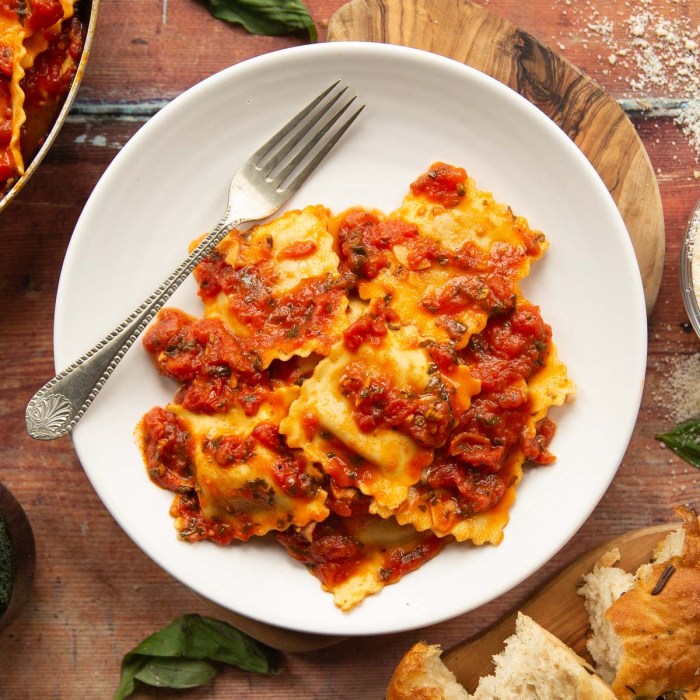 Ravioli in tomato sauce recipe